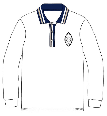 Polo Shirt L.S. White (2-8)