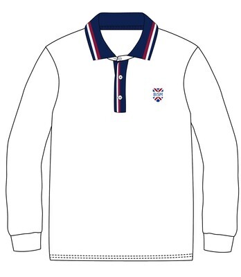 [263] Polo Shirt L.S. White (3-14)