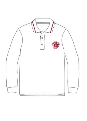 [187] Polo Shirt L.S. White (5-10)