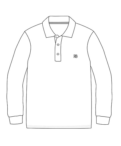 [270] Polo Shirt L.S.White adult sizes (XS-S)