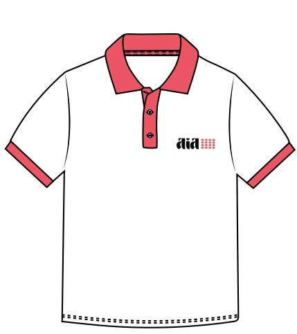 [499] Polo Shirt S.S. White x Watermelon (3-14)