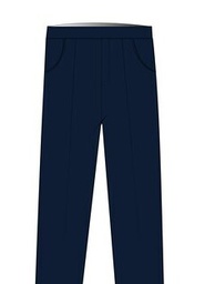 [248] Trousers Elastic Waist Navy (2-7)