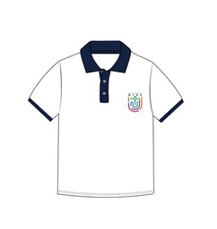 [248] Polo Shirt S.S. White (10-14) and adult sizes (XS-4XL)