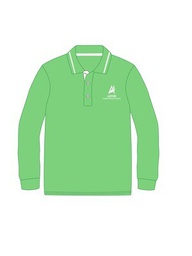 Polo Shirt L.S. Green (3-14) and adult sizes (XS-L)