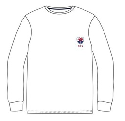[277] PE T-Shirt L.S. White adult sizes (XS-2XL)