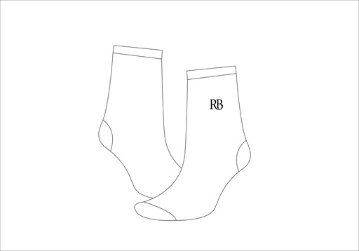 [271] Socks Pair Knee Length Navy and White